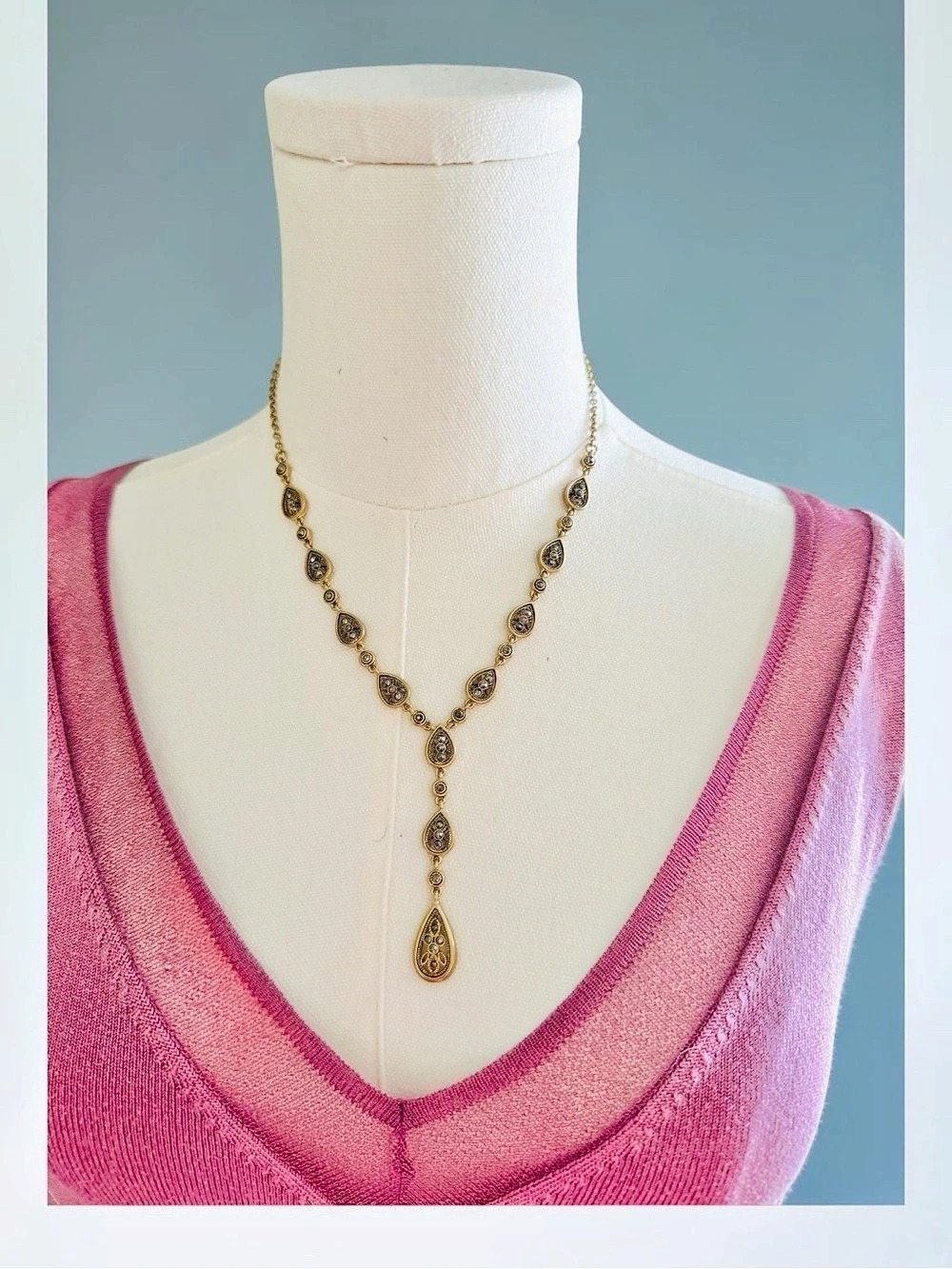 vintage Crown Trifari "Y" lariat necklace